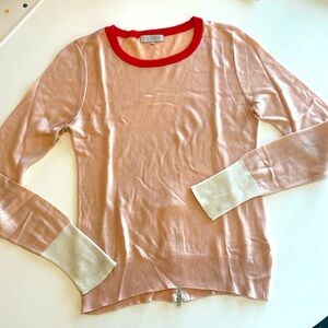 Ringer sweater with zip detail